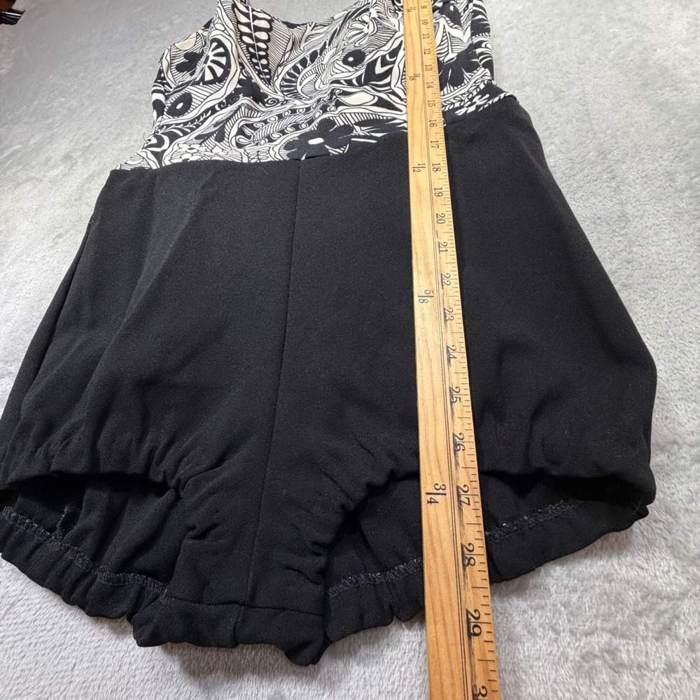Vintage 60s Jantzen Paisley Bloomer‎ Swimsuit Black White Romper Small - Picture 2 of 9